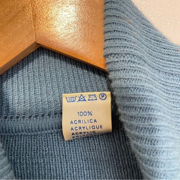 Dusty Blue Basic Turtleneck Vintage Knit Sweater - Picture 4 of 6